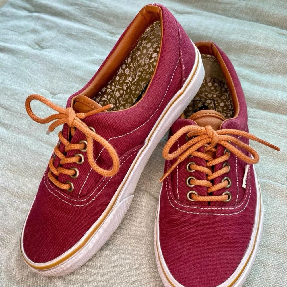 Vans Burgundy Canvas Sneakers